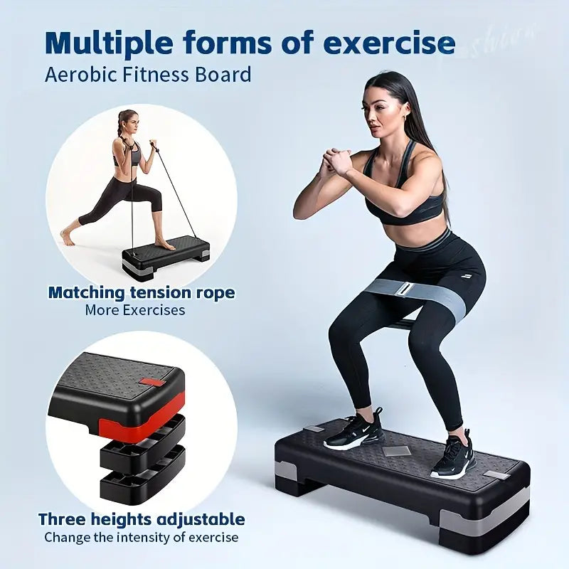 Adjustable Sports Fitness Pedal with Pull Rope - 81cm, Black and Red