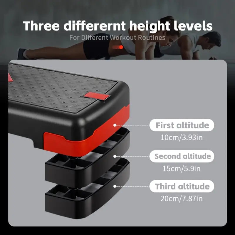 Adjustable Sports Fitness Pedal with Pull Rope - 81cm, Black and Red