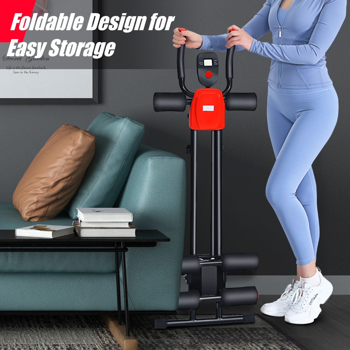 NNECW Foldable AB Workout Machine with 3 Adjustable Levels for Home Gym