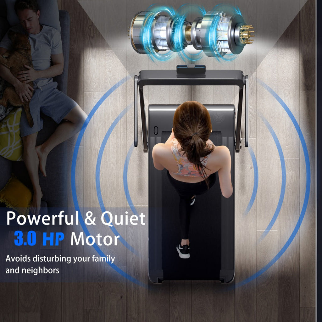 NNECW 3HP Electric Running Machine with LED Display &amp;amp; Workout APP for Home-White